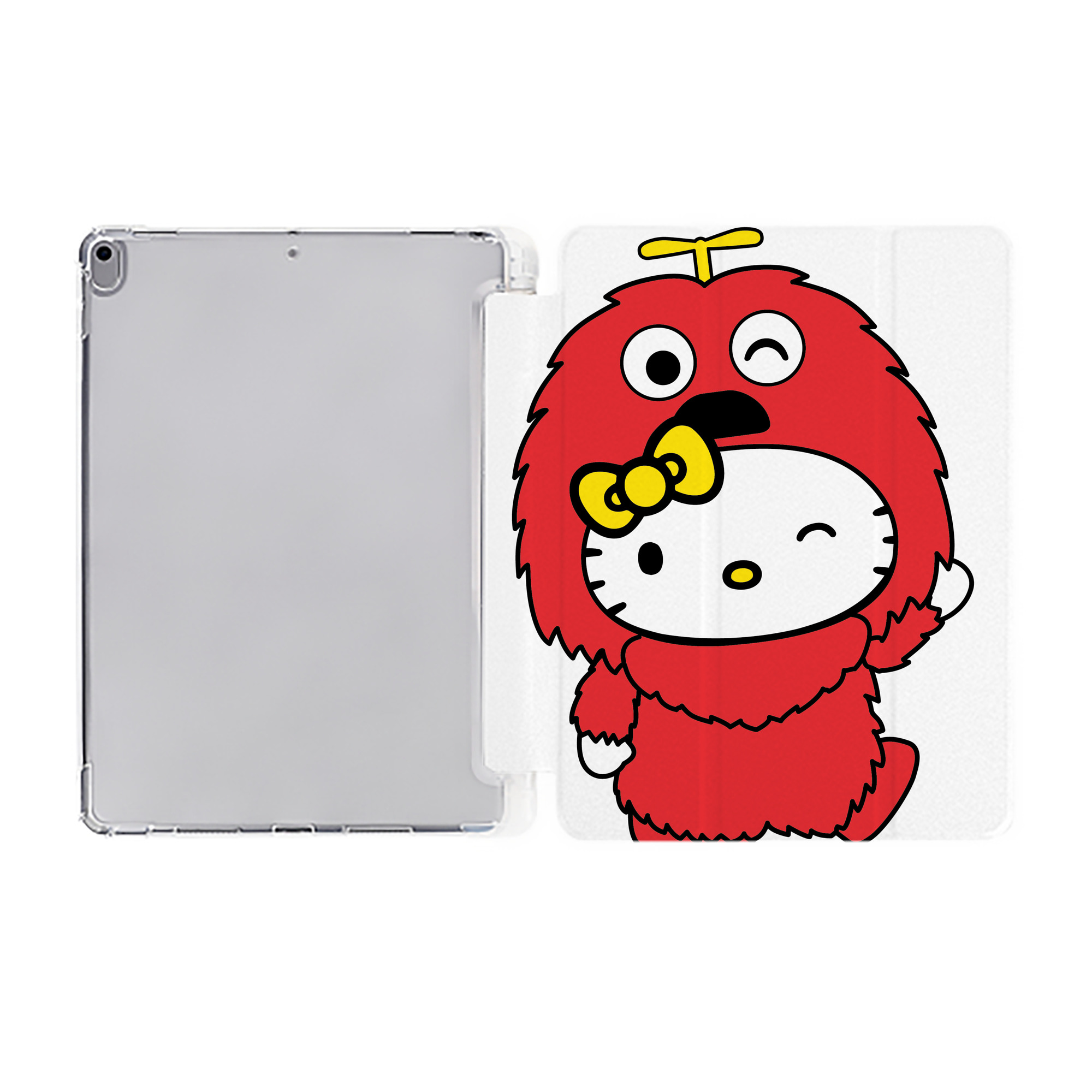 （画像用） Hello Kitty ハローキティ IPad ケース ペン収納付き 三つ折りスタンド PUレザー×シリコン 対応機種9.5/10.5/10.9インチ
